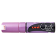 Uni Wet Erase Liquid Chalk Marker 8.0mm Chisel Tip Metallic Pink PWE8K